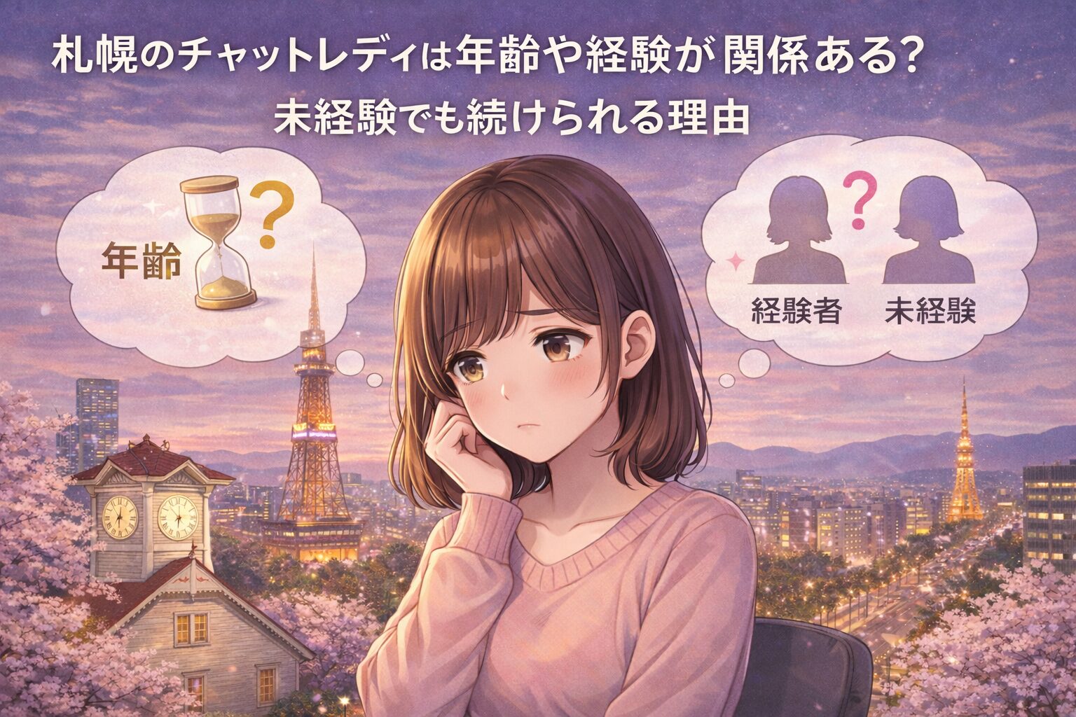 札幌のチャットレディで年齢や経験が関係あるか不安7という気持ちを表すイラスト