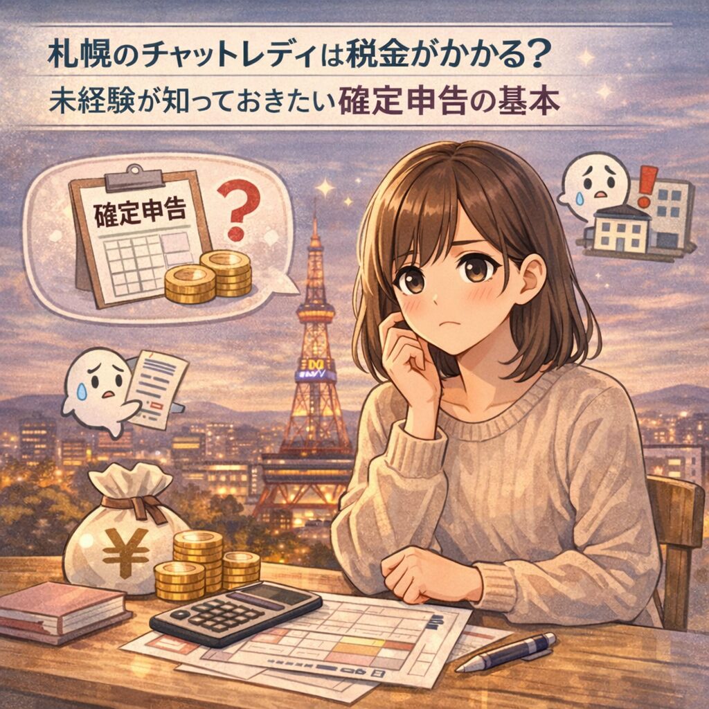 札幌のチャットレディの税金や確定申告が不安6という気持ちを表すイラスト