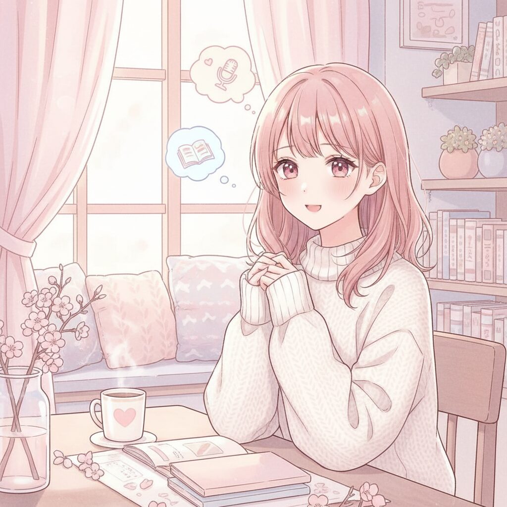 未経験でも大丈夫か考える 未経験でチャットレディを始めるか考えている女性のイラスト|C-pot札幌