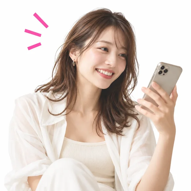 スマホで話している女性