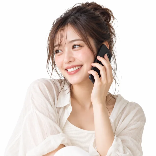 電話で話している女性